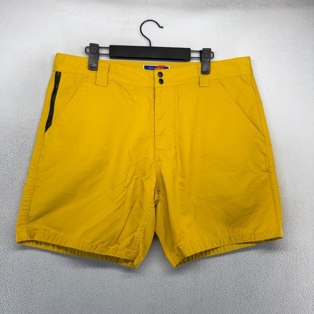 Best Made Co Shorts Mens 34 Yellow Off-Trail Travel Utility Cotton USA Made